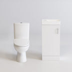 Cloakroom Ceramic Suite Vanity Sink Unit Soft Close + Close Coupled Toilet Set