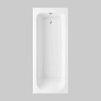 iBathUK Arvon Shower Bath Suite, Straight Bathtub with Full Pedestal Basin & Close Coupled Toilet, Modern 3-Piece Set