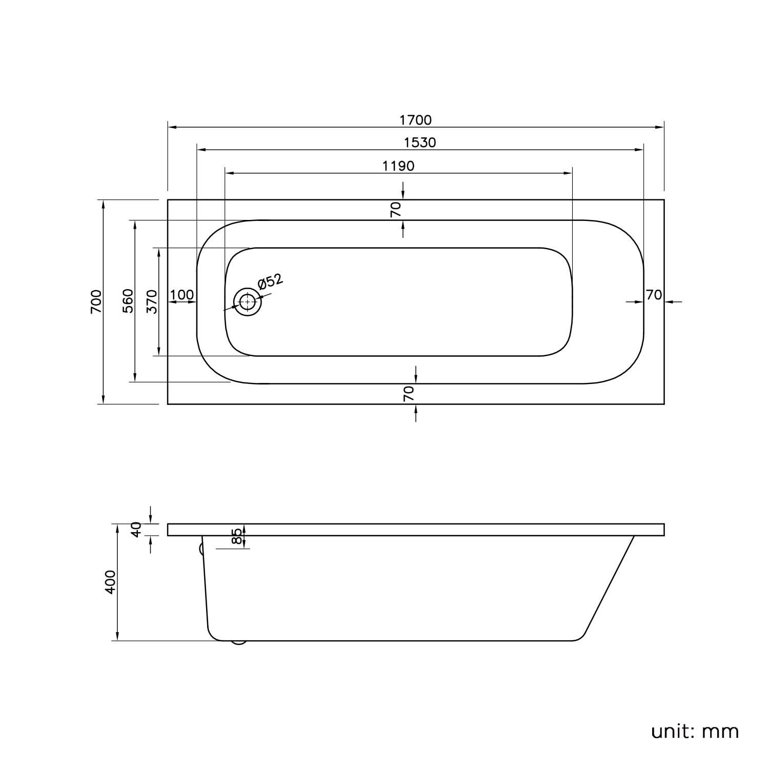 iBathUK Arvon Shower Bath Suite, Straight Bathtub with Full Pedestal Basin & Close Coupled Toilet, Modern 3-Piece Set
