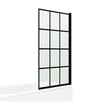 Black Designer Crittall Bath Screen Shower Enclosure 1000 x 1400mm