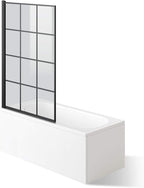 Black Designer Crittall Bath Screen Shower Enclosure 1000 x 1400mm