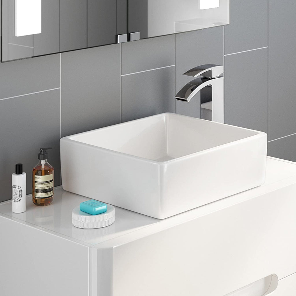 Modern Square Ceramic Cloakroom Basin Countertop Bathroom Sink CA1000