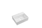 Modern Square Ceramic Cloakroom Basin White Wall Hung Bathroom Sink