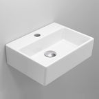 Modern Square Ceramic Cloakroom Basin White Wall Hung Bathroom Sink