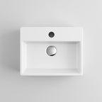 Modern Square Ceramic Cloakroom Basin White Wall Hung Bathroom Sink