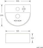 Modern Round Ceramic Small Cloakroom Basin Compact Bathroom Sink CA1005