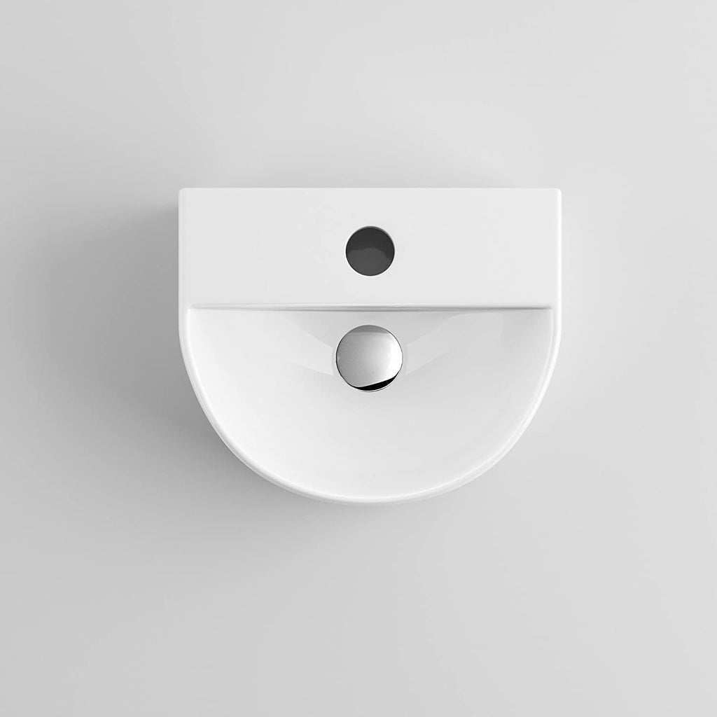 Modern Round Ceramic Small Cloakroom Basin Compact Bathroom Sink CA1005