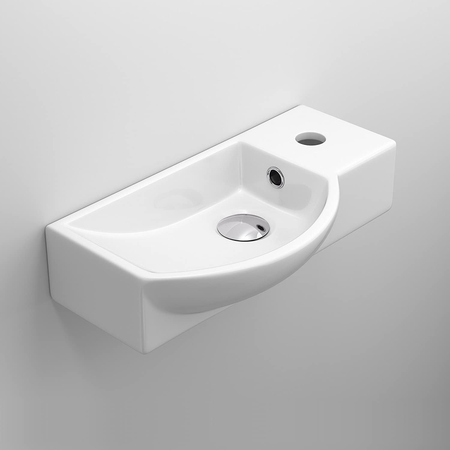 Modern Ceramic Cloakroom Basin Compact Wall Hung Bathroom Sink CA1007
