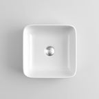 Modern Square White Gloss Countertop Ceramic Wash Basin Sink