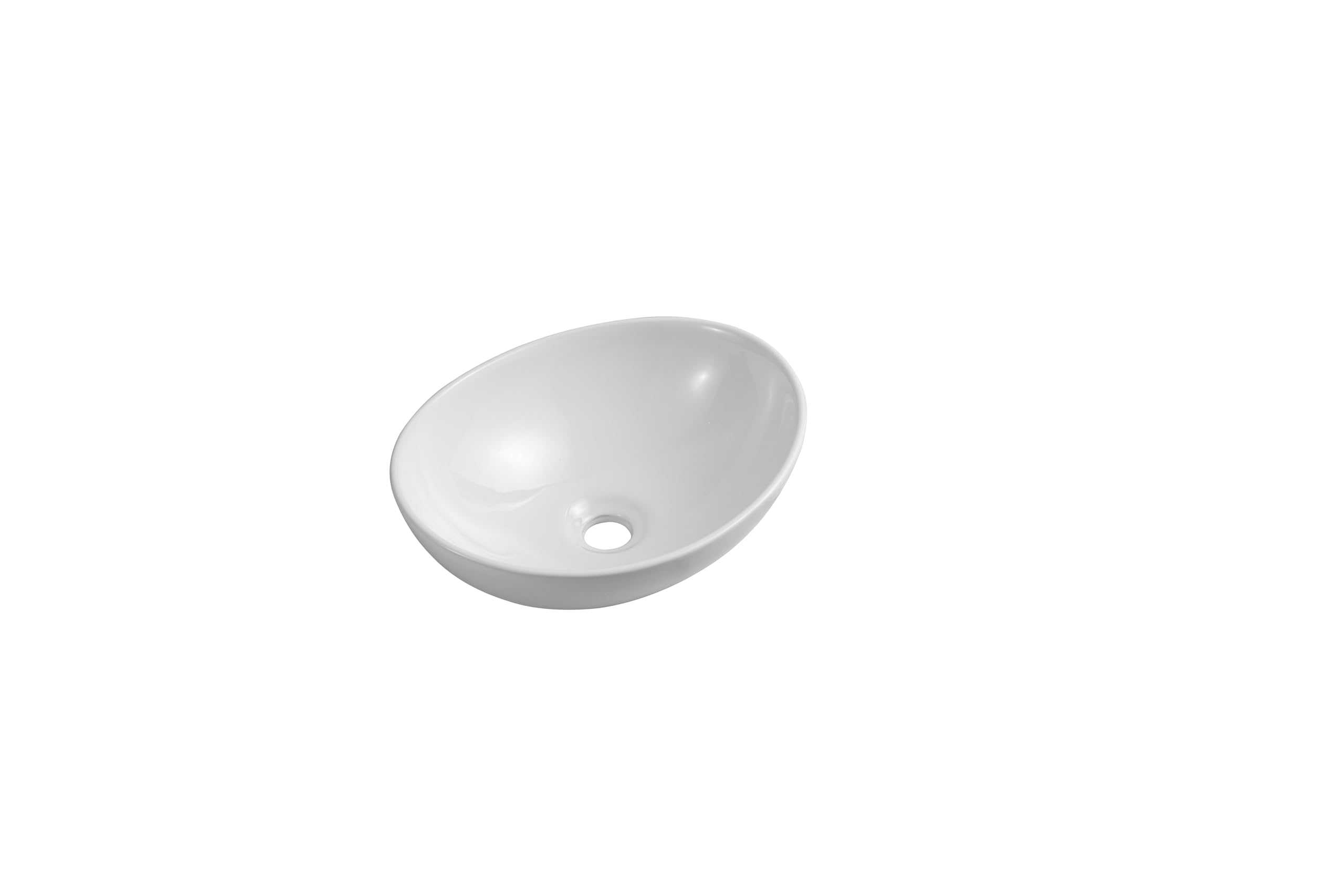 Modern Oval Gloss White Countertop Basin Sink Ceramic