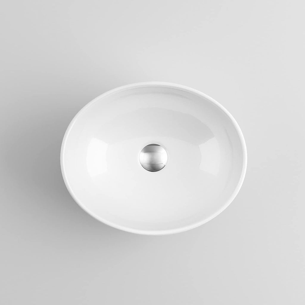 Modern Oval Gloss White Countertop Basin Sink Ceramic
