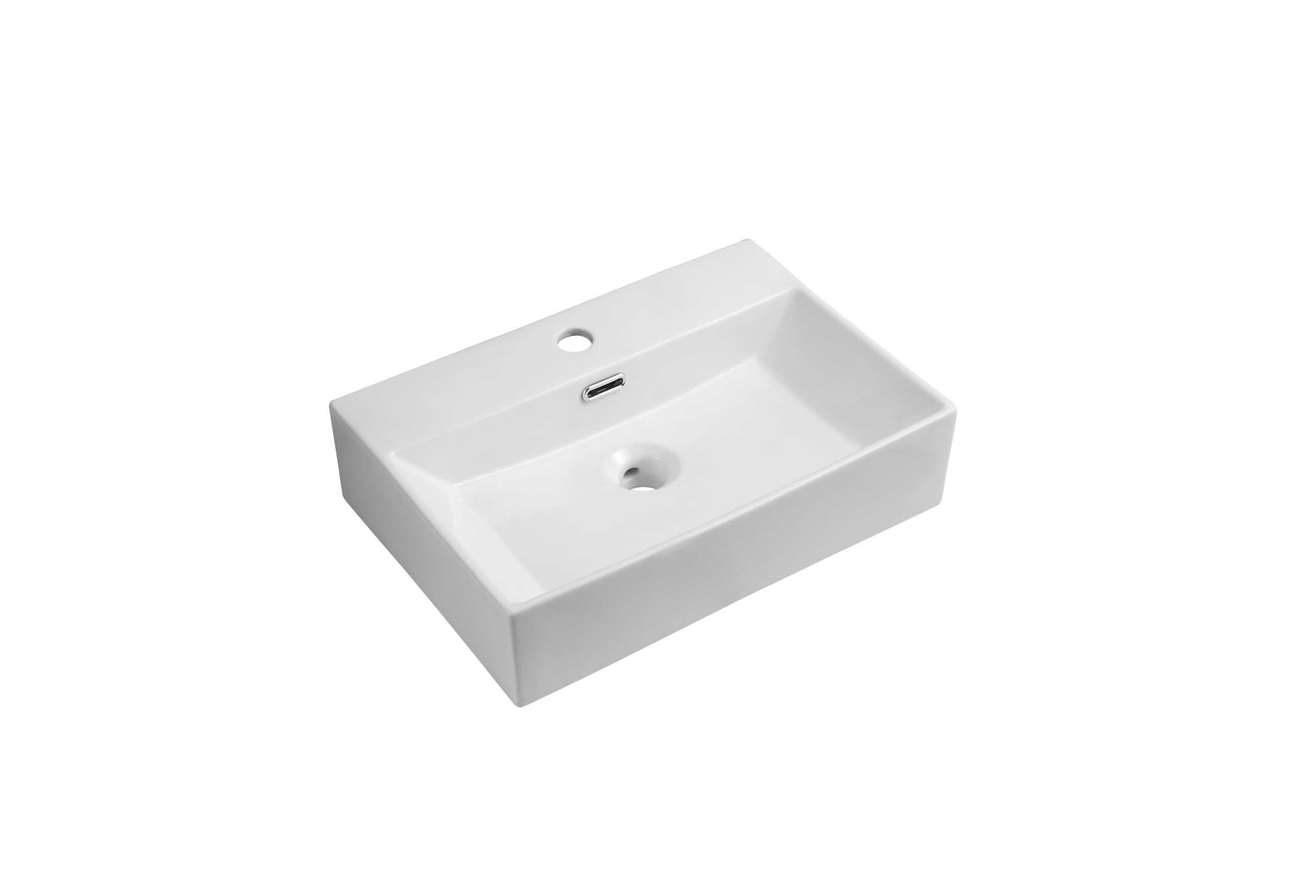Modern Wall Hung Rectangular Counter Top Ceramic Wash Basin Sink