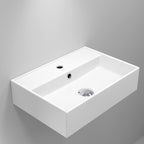 Modern Wall Hung Rectangular Counter Top Ceramic Wash Basin Sink