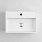 Modern Wall Hung Rectangular Counter Top Ceramic Wash Basin Sink