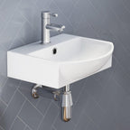 Modern Wall Hung Curved Counter Top Ceramic Wash Basin Sink
