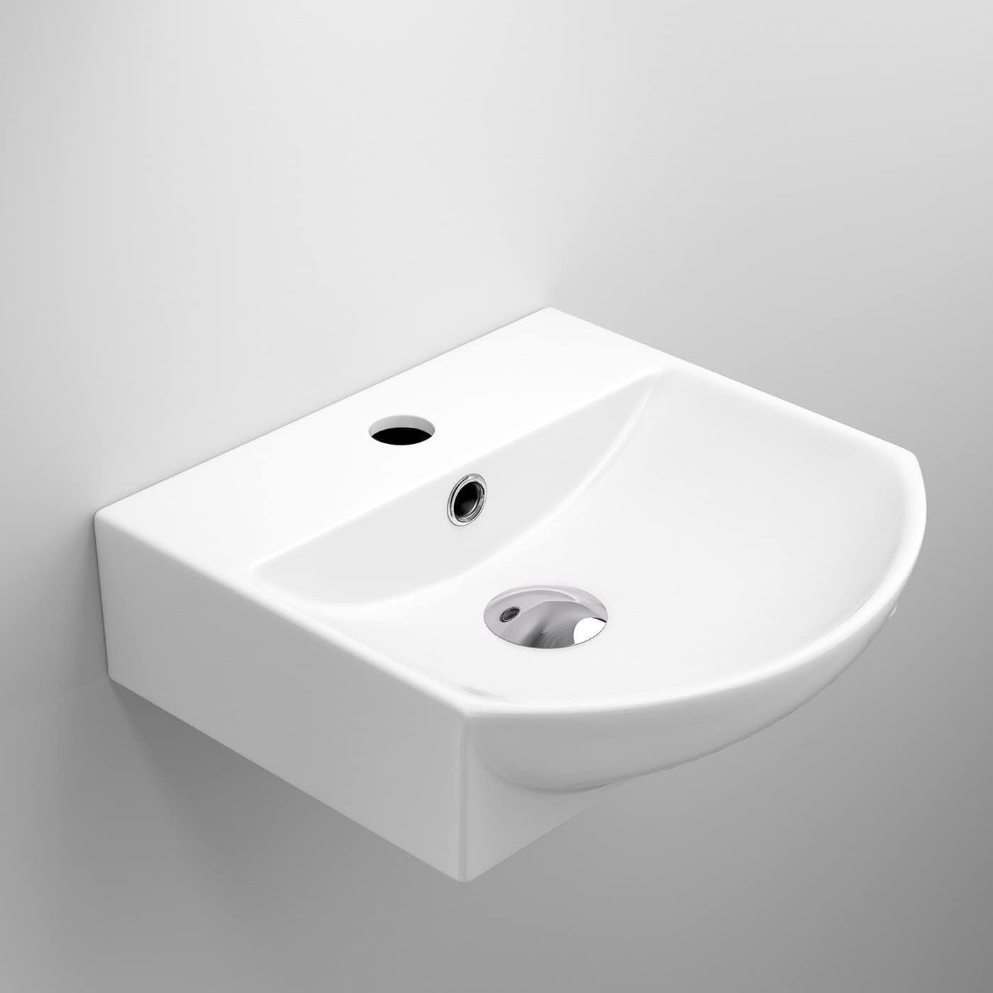 Modern Wall Hung Curved Counter Top Ceramic Wash Basin Sink
