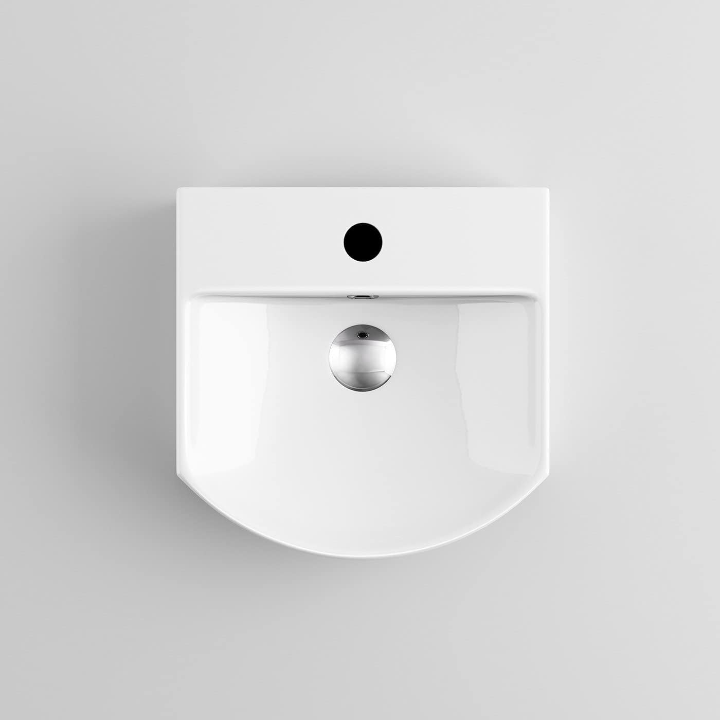 Modern Wall Hung Curved Counter Top Ceramic Wash Basin Sink