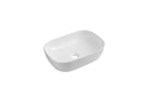 Modern Curved Countertop Sink Wash Basin Gloss White Ceramic