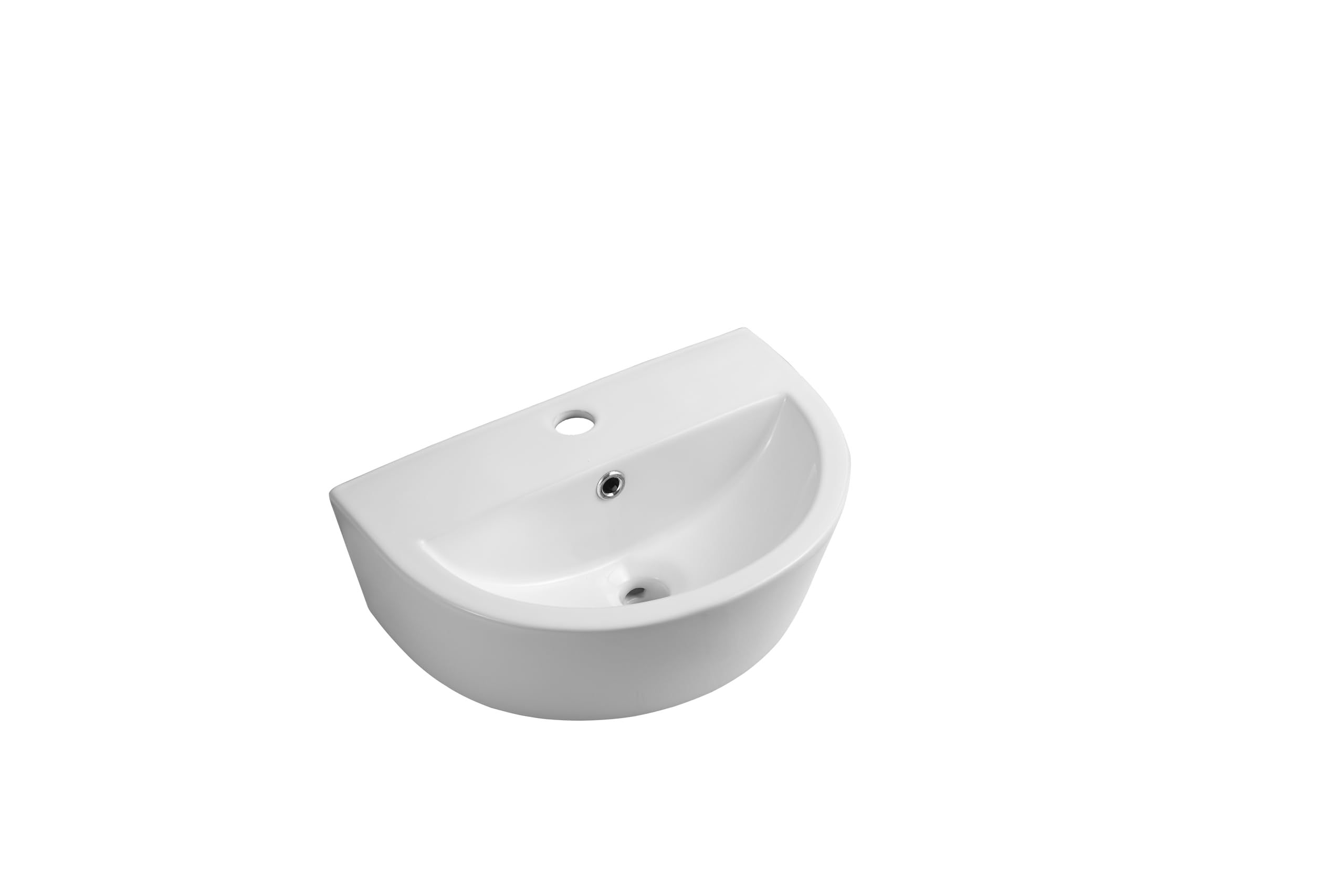 Modern Curved Ceramic Basin Wall Hung Cloakroom Bathroom Sink