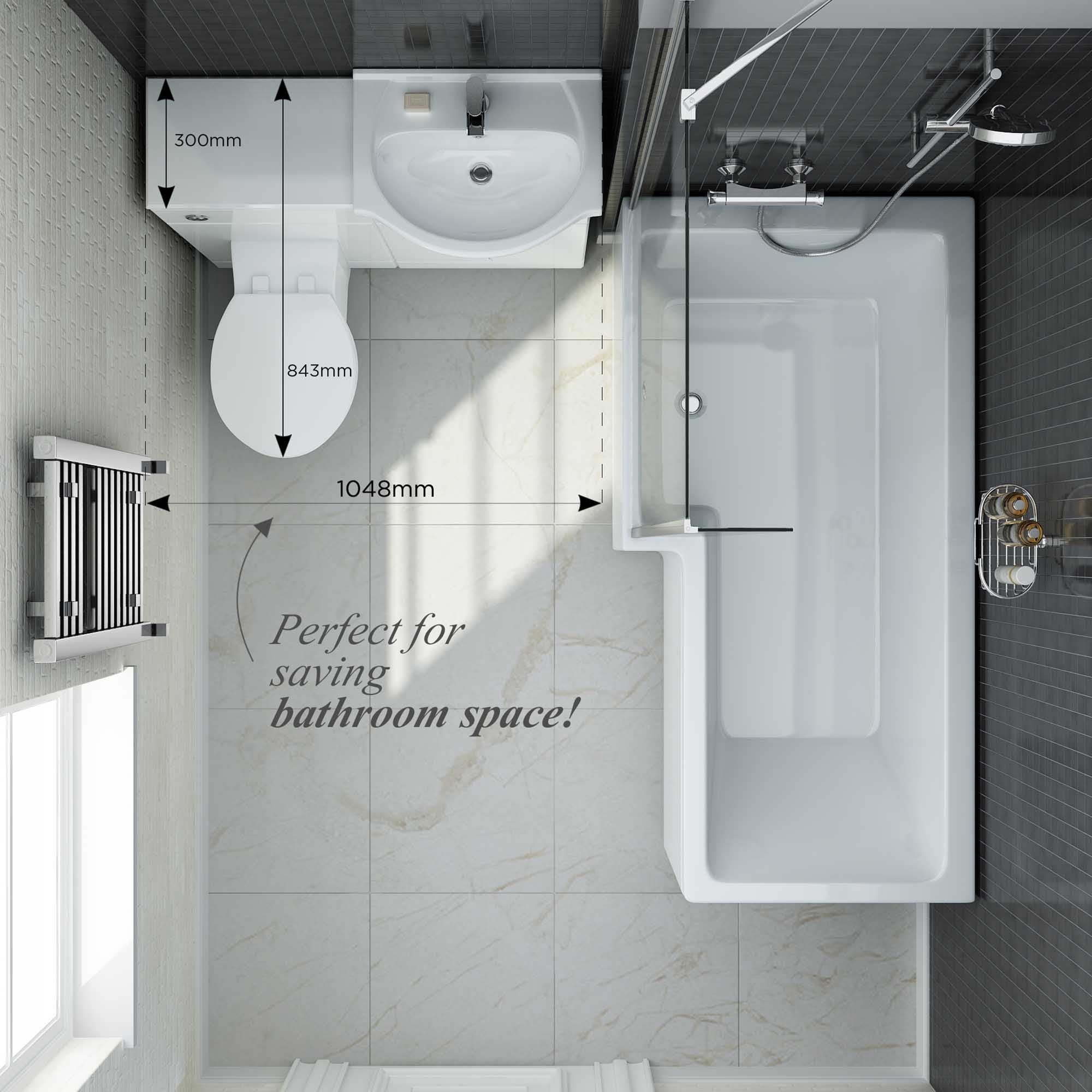 Quartz - 1048 mm White Gloss Vanity Unit Round Toilet Bathroom Sink Storage Furniture