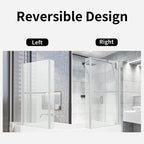 805 x 1400mm Bathroom L Shape Bath Shower Glass Screen with Towel Rail
