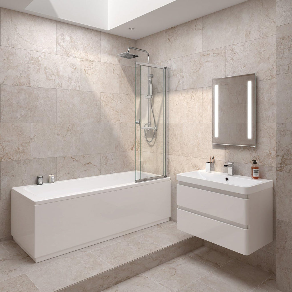 Sliding Bath Shower Glass Extending Screen Reversible Door Panel