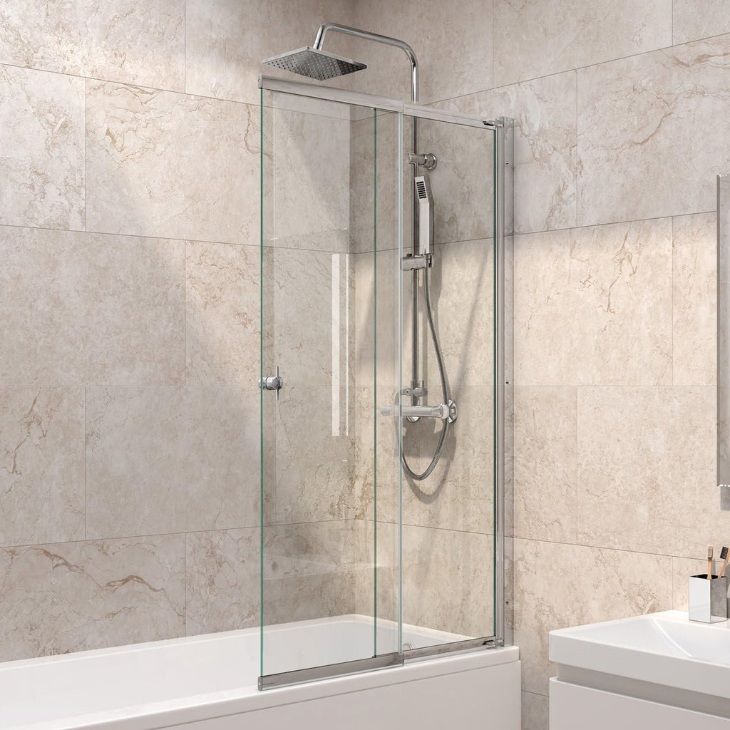 Sliding Bath Shower Glass Extending Screen Reversible Door Panel