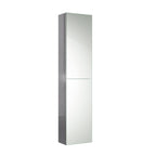 Wall Mount Stainless Steel Double Door Mirrored Tall Storage Unit 1300mm x 300mm