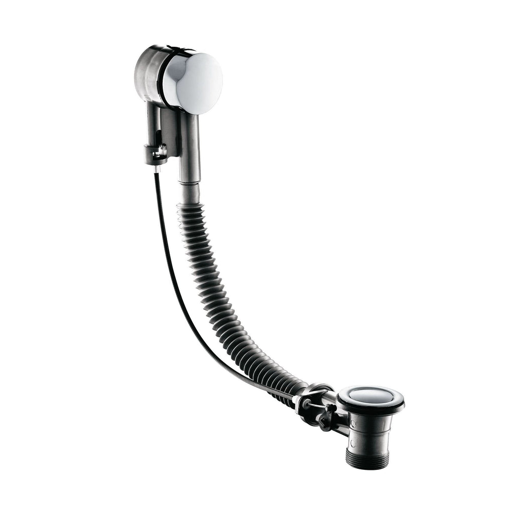 iBathUK Swivo Bath Overflow Pop-Up Waste, Chrome-Plated Brass Fitting with Easy Control & Secure Water Drainage