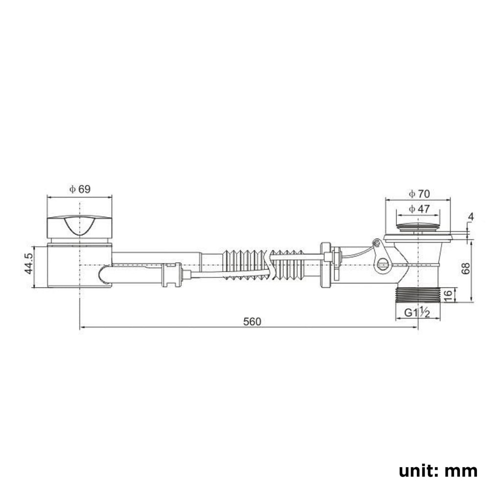 iBathUK Swivo Bath Overflow Pop-Up Waste, Chrome-Plated Brass Fitting with Easy Control & Secure Water Drainage