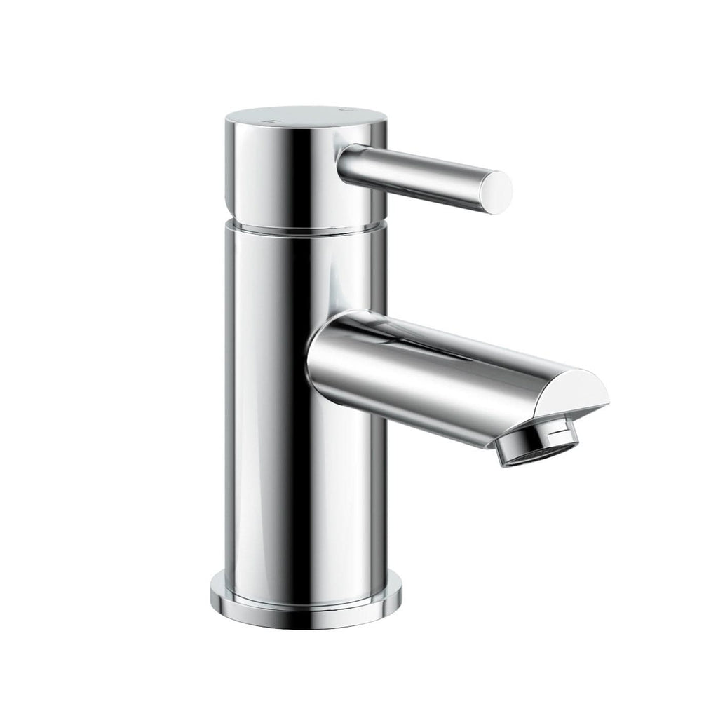 iBathUK Xylen Cloakroom Basin Mixer Tap, Compact Bathroom Sink Faucet with Single Lever Control for Modern Spaces, Basin with Mixer Tap, Chrome