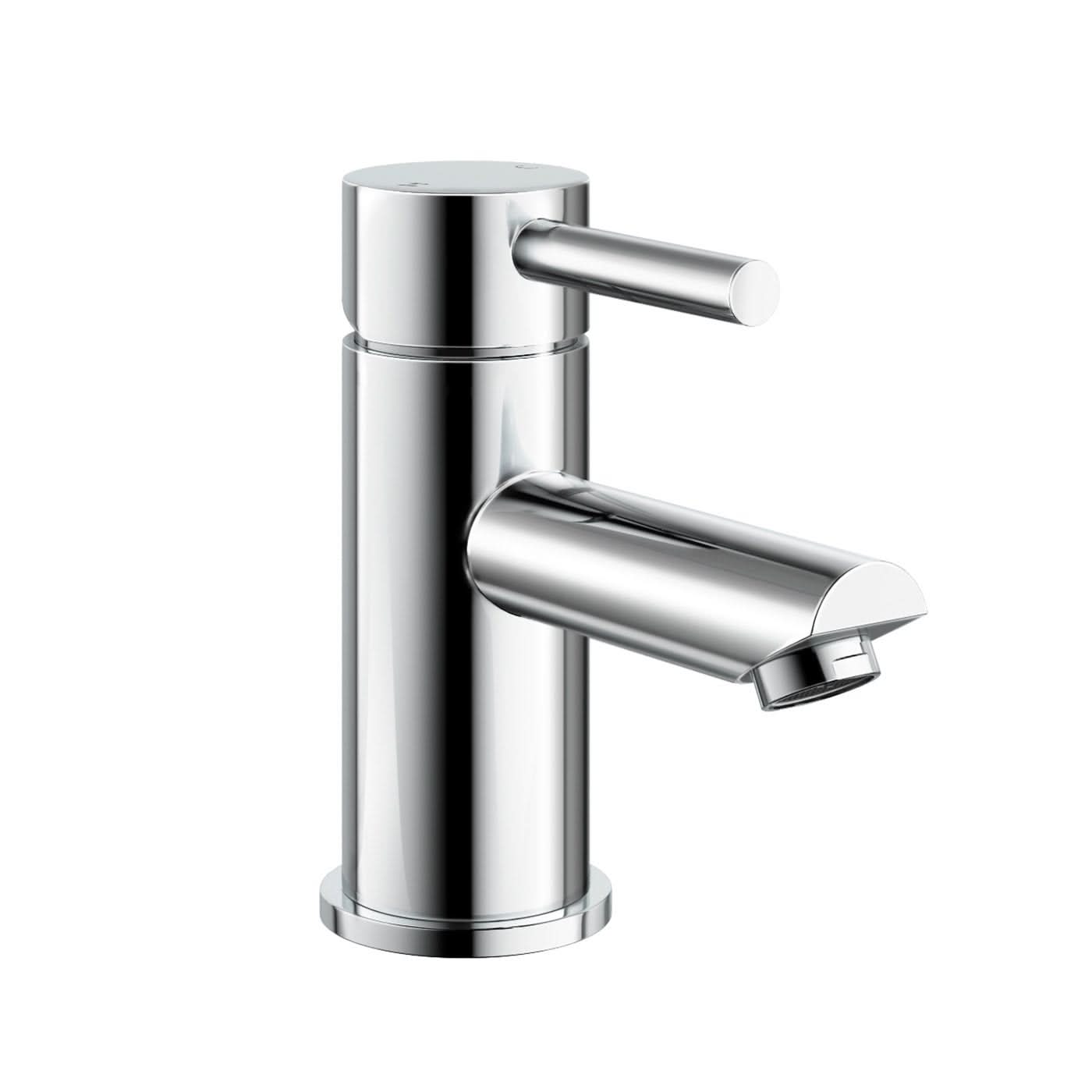 iBathUK Xylen Cloakroom Basin Mixer Tap, Compact Bathroom Sink Faucet with Single Lever Control for Modern Spaces, Basin with Mixer Tap, Chrome