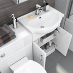 1048mm White Gloss Vanity Basin Unit Back to Wall Toilet Furniture Set