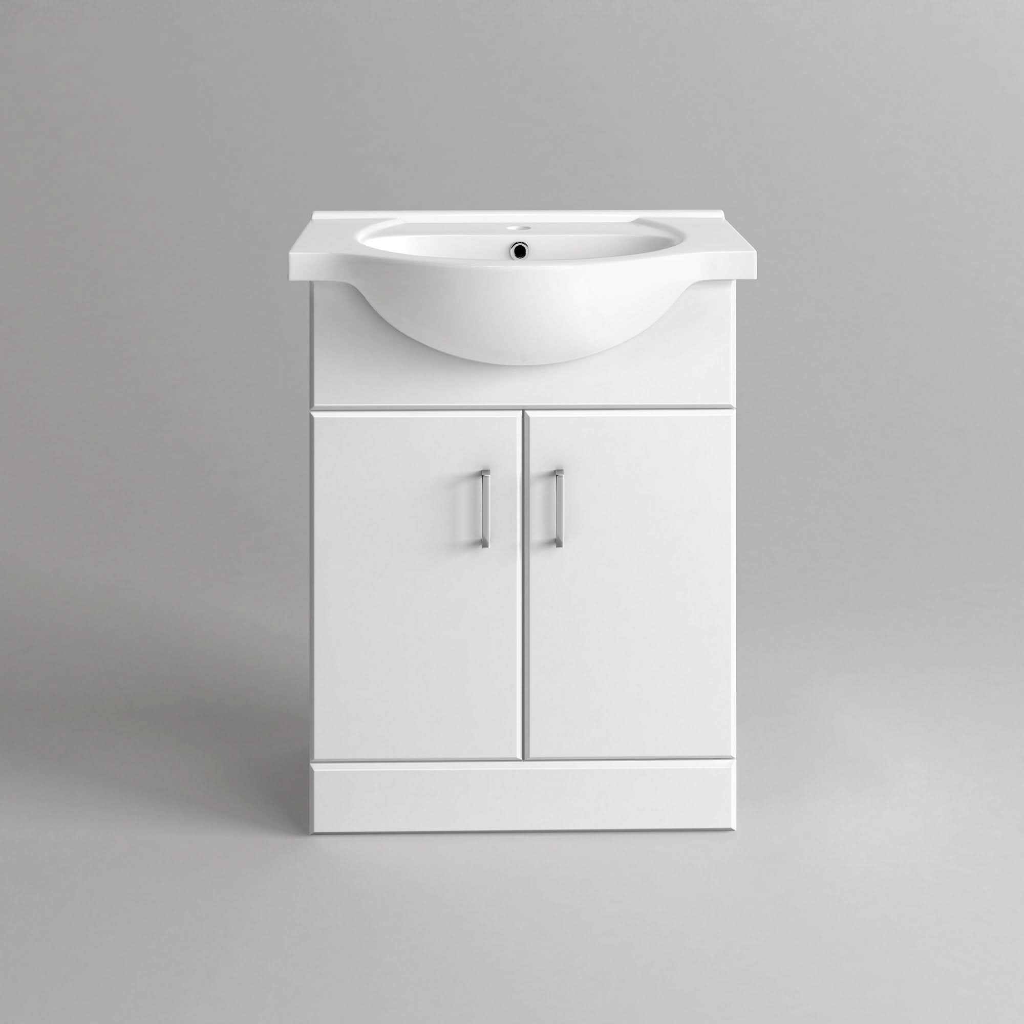Quartz MDF Gloss White Vanity Unit with Basin