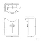 QUARTZ 650 BASIN UNIT HIGH GLOSS WHITE