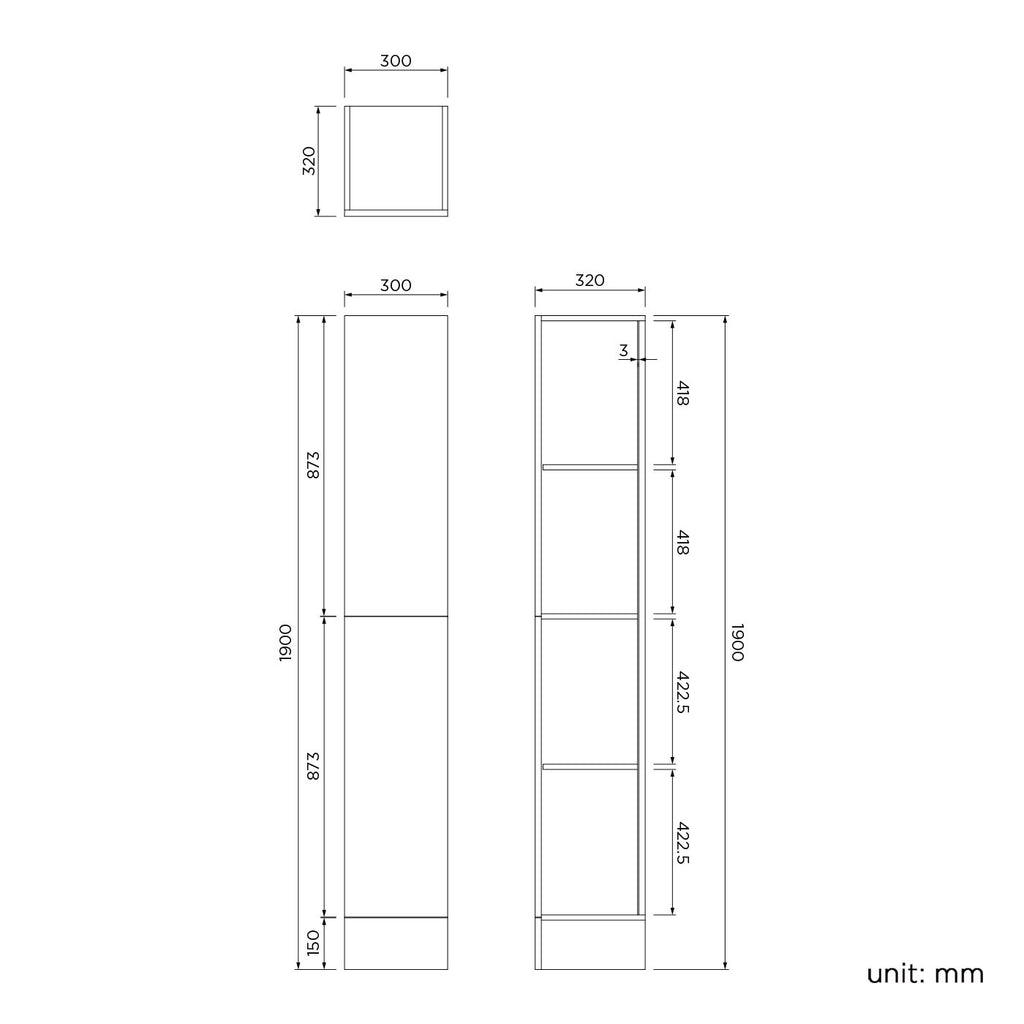 Harper 1900 Tall Unit - Grey