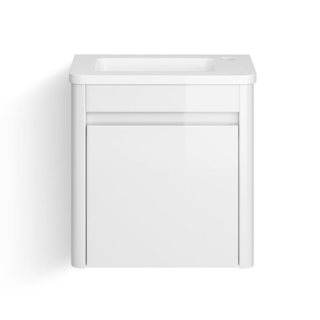 Denver 400 Wall Hung Cloakroom Unit & basin Right Hand - Grey
