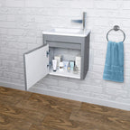 Denver 400 Wall Hung Cloakroom Unit & basin Right Hand - Grey