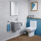Denver 400 Wall Hung Cloakroom Unit & basin Right Hand - Grey