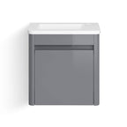 Denver 400 Wall Hung Cloakroom Unit & basin Right Hand - Grey