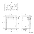 Denver 400 Wall Hung Cloakroom Unit & basin Right Hand - Grey