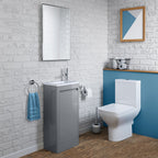Denver 400 Floor Standing Cloakroom Unit and Basin Right Hand - Grey