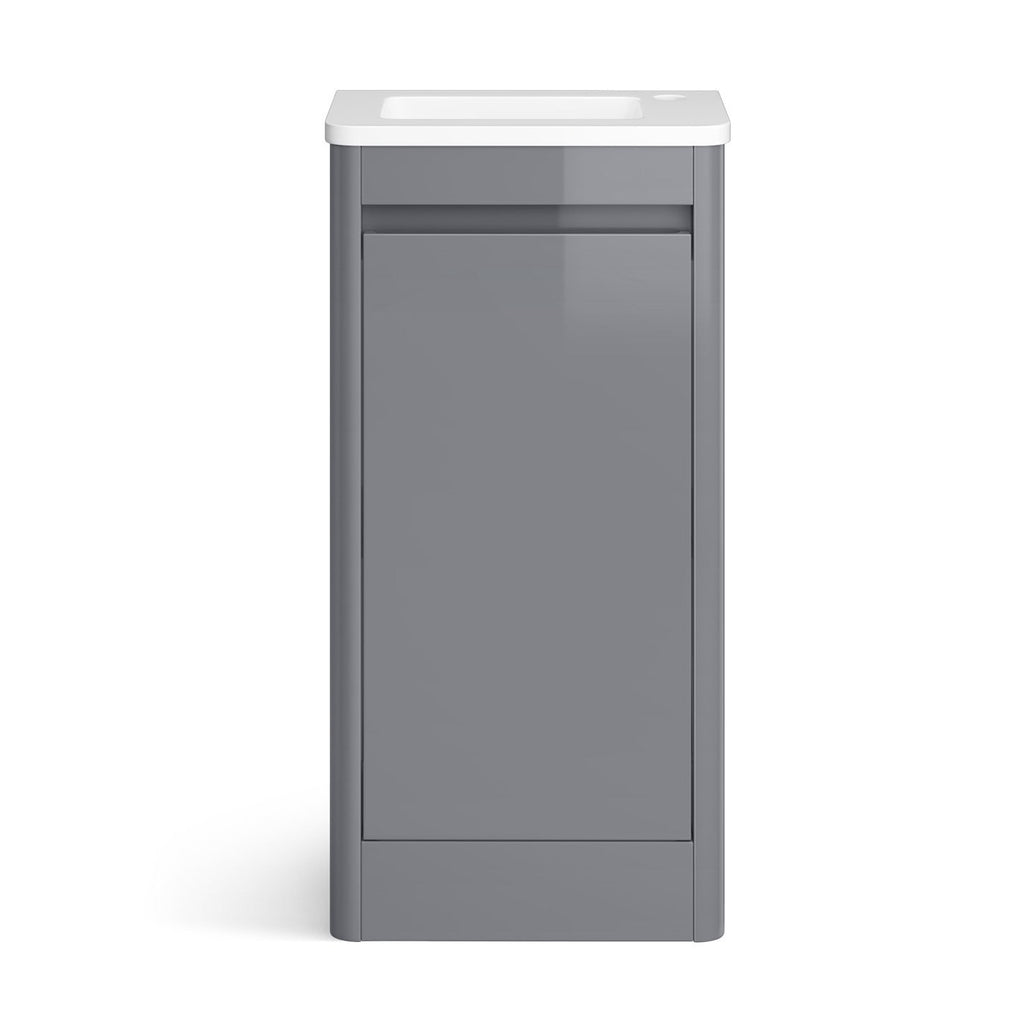 Denver 400 Floor Standing Cloakroom Unit and Basin Right Hand - Grey