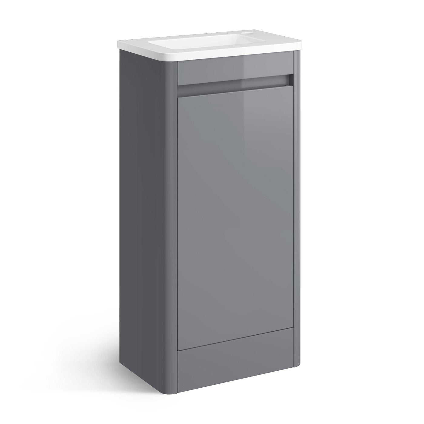 Denver 400 Floor Standing Cloakroom Unit and Basin Right Hand - Grey