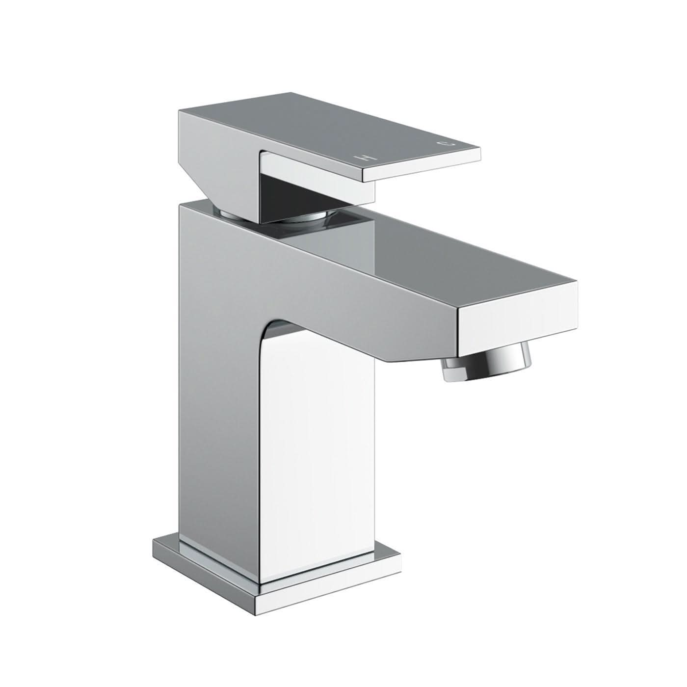 iBathUK Talrix Cloakroom Basin Mixer Tap, Basin with Mixer Tap, Chrome Single-Lever Faucet for Modern Bathroom Sinks