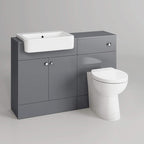 1160mm Harper Gloss Grey Combined Vanity Unit - Quartz Pan