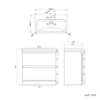 iBathUK Floor/Wall Mounted Vanity Unit With Basin