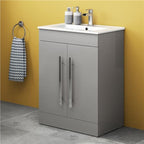 AVON 600 FS CABINET W/DOOR WITH HANDLES HG GREY & SLIM BASIN