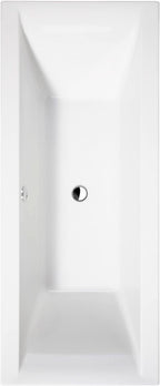 iBathUK Strava Double Ended Rectangular Acrylic Bathtub with Adjustable Feet, Modern White Gloss Bathroom Tub,1700 x 700mm