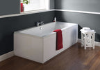 iBathUK Strava Double Ended Rectangular Acrylic Bathtub with Adjustable Feet, Modern White Gloss Bathroom Tub,1700 x 700mm